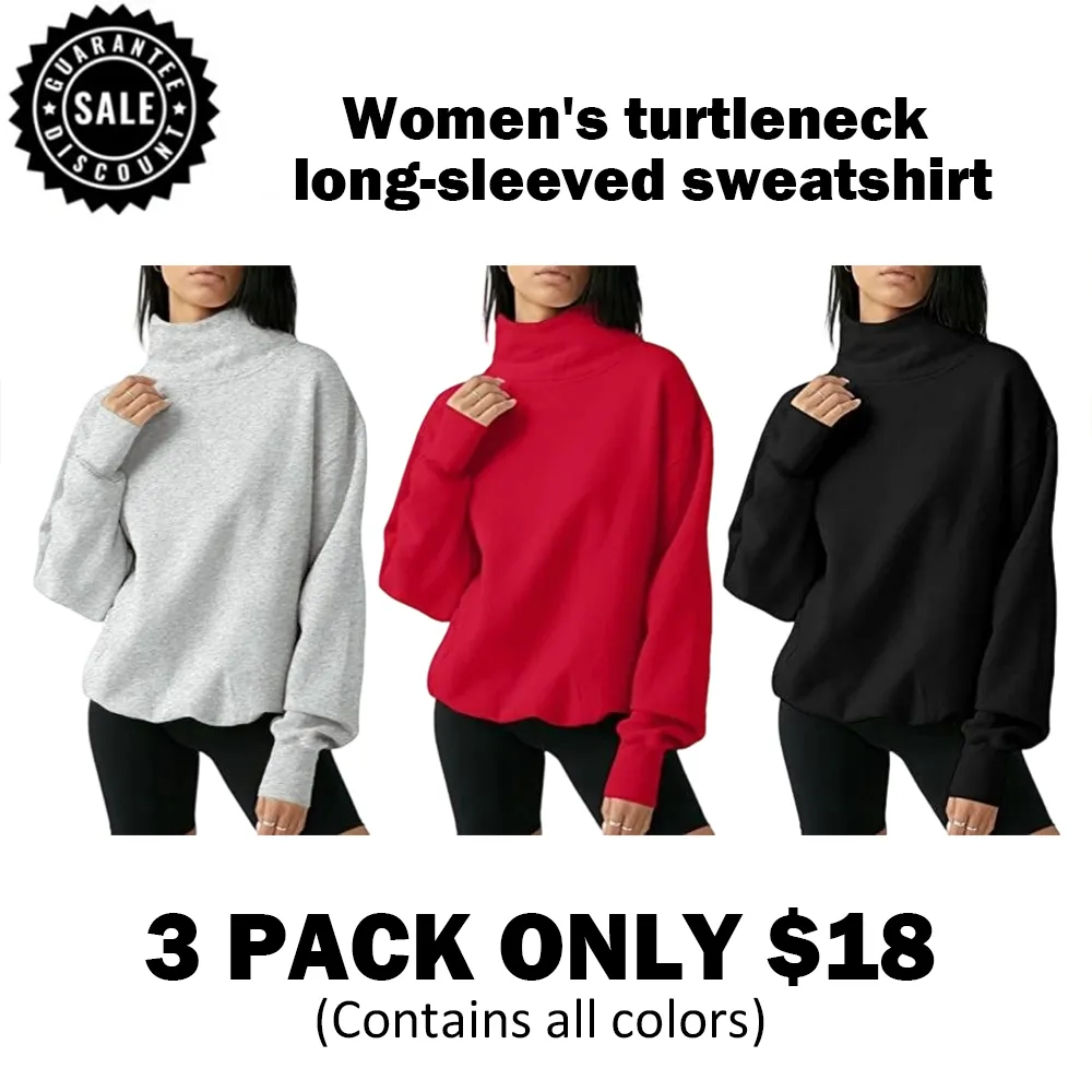复制Women'S Oversized Turtleneck Sweatshirt Long Sleeve Pullover Casual Tops Womenswear Hoodie