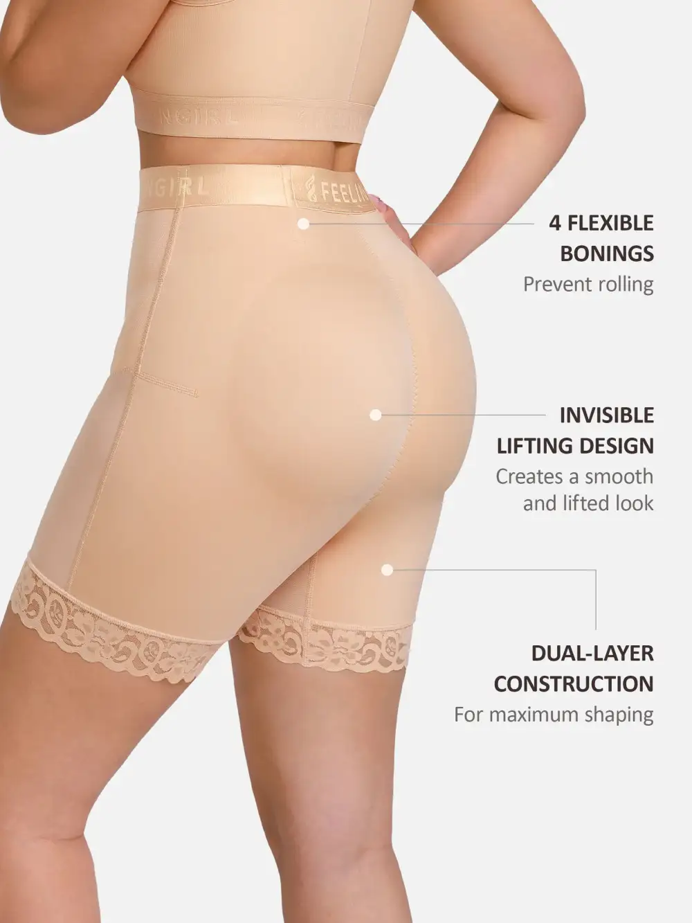 Front Zip Shaping Shorts