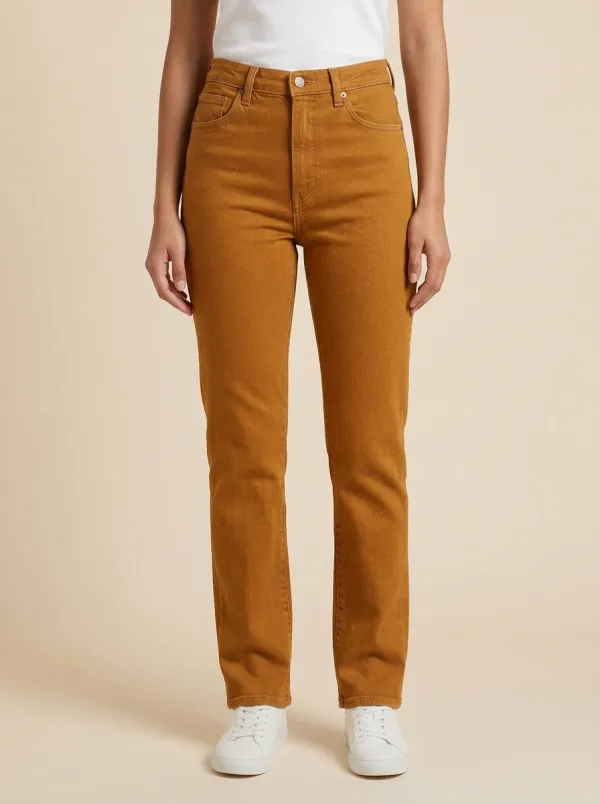 Women's High-Rise Straight-Leg Denim Jeans