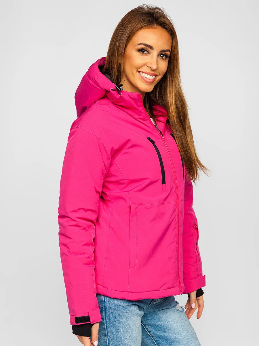 Pink women's winter ski jacket