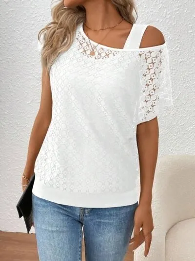 Everyday Short-Sleeve Lace-Detail T-Shirt