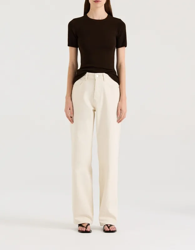 Chocolate Merino Crew Neck T-Shirt