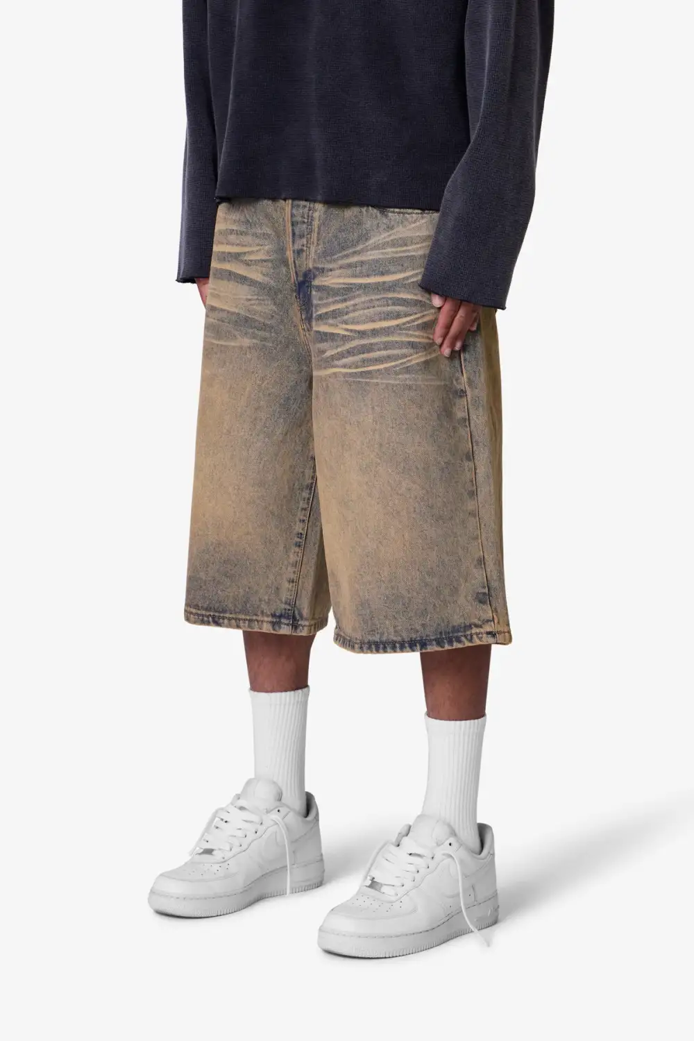 Baggy Dust Stone Denim Shorts