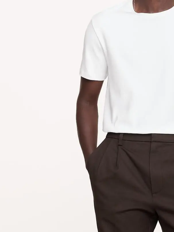 Men's Optic White Simple Cotton Short Sleeve