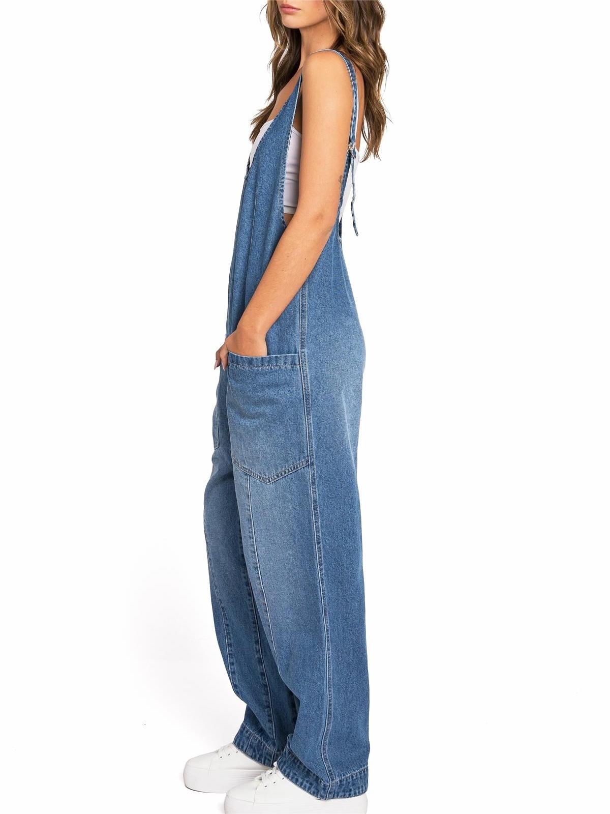Light Blue Denim Overalls Jumpsuit