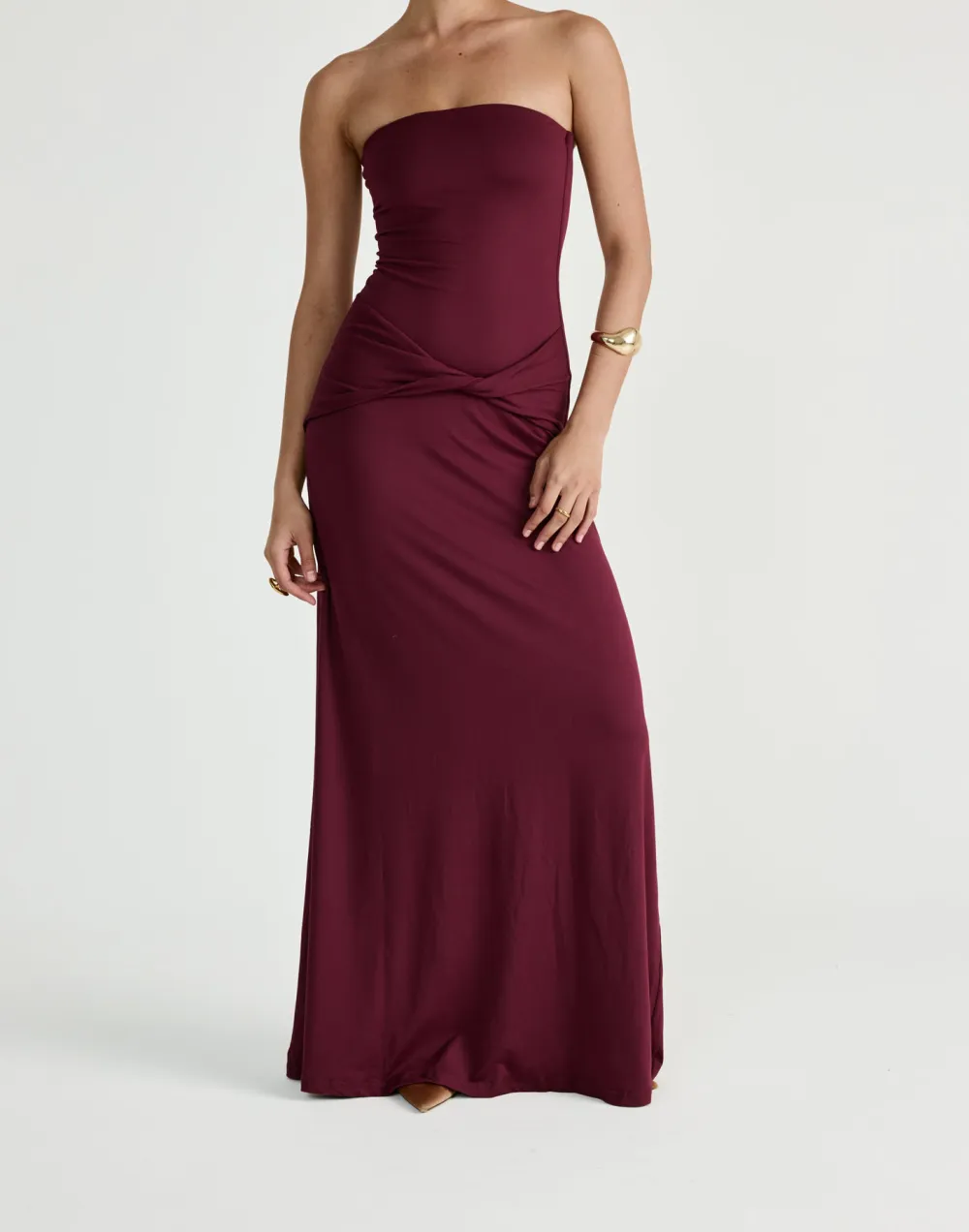 Creative Embellished Twisted Off-Shoulder Dress