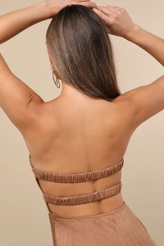 Irelyn White Satin Bustier Midi Dress