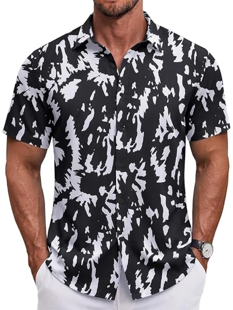 S Short Sleeve Casual Button-Down Shirt
