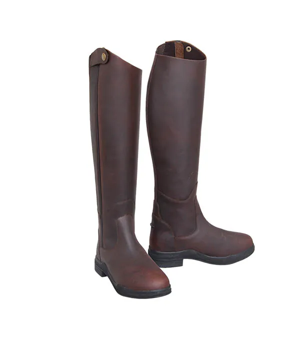 Side Zip Rubber Sole Tall Riding Boots