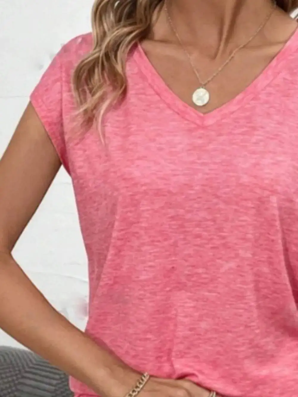Relaxed V-Neck Short Sleeve T-Shirt