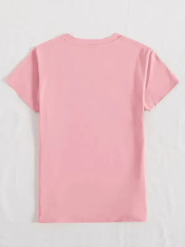 Rabbit Round Neck Short Sleeve T-Shirt