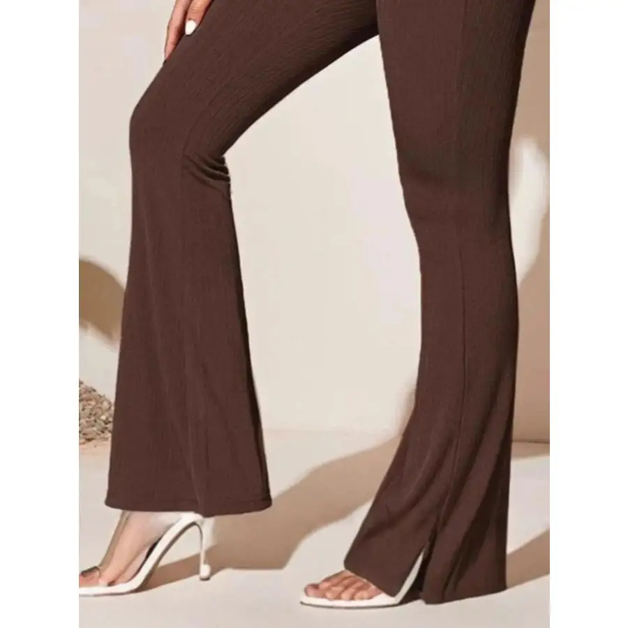 Full Size High Waist Flare Active Pants Plus Size