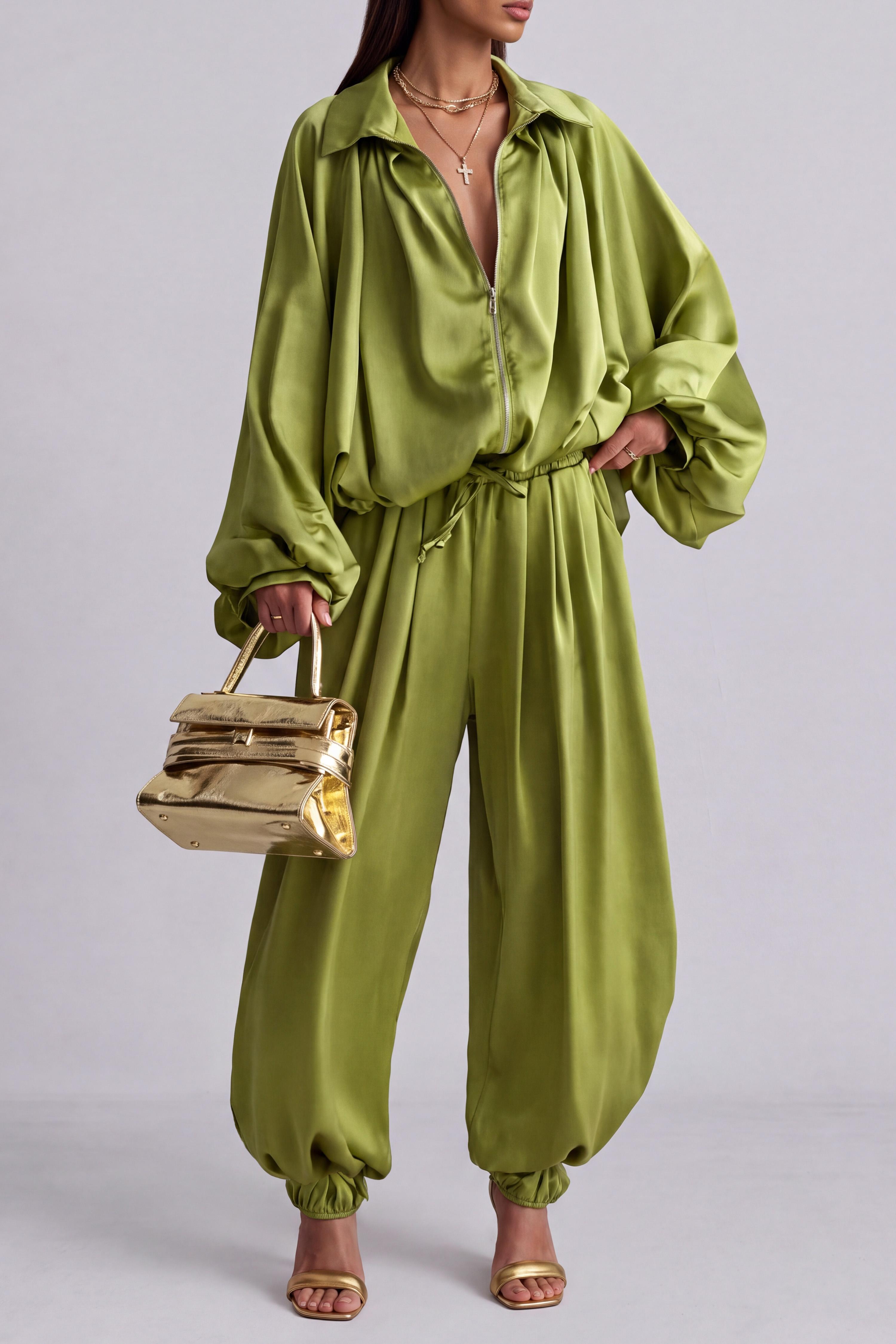 High Neck Matching Pants Set