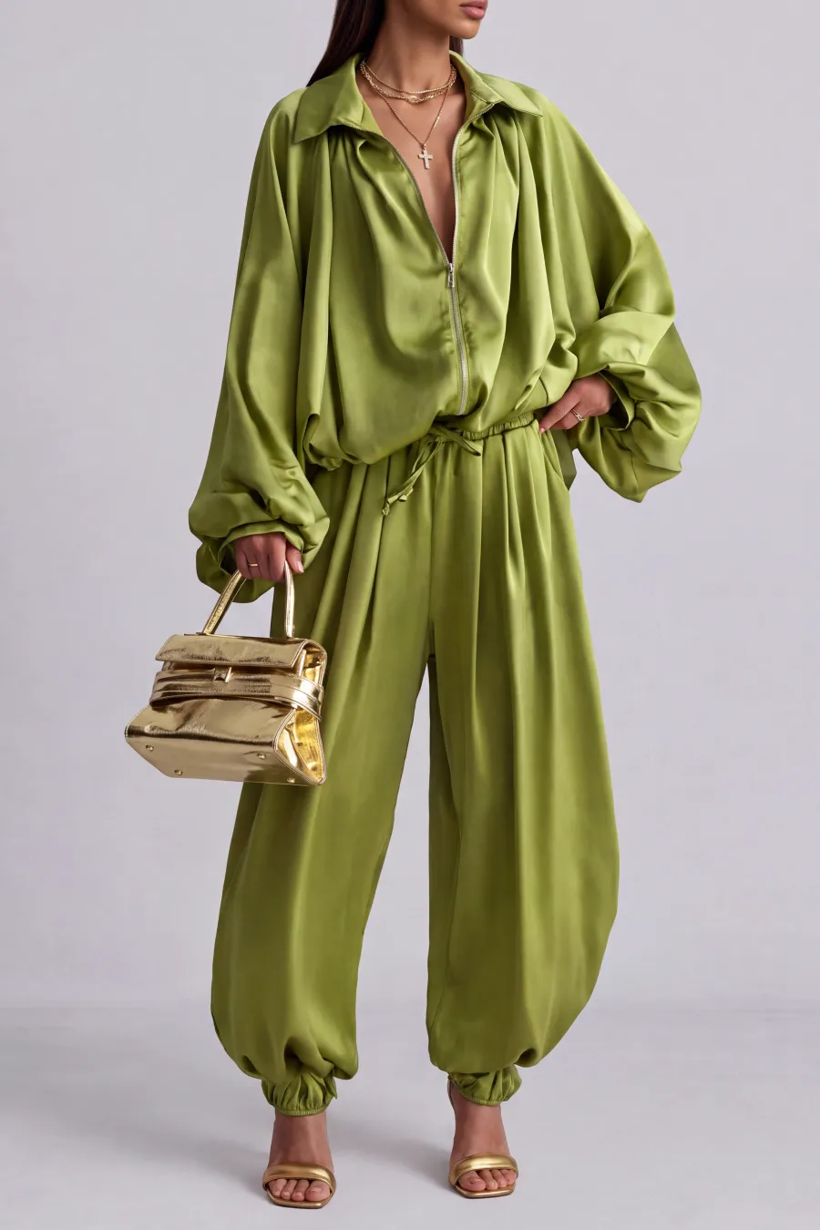 High Neck Matching Pants Set