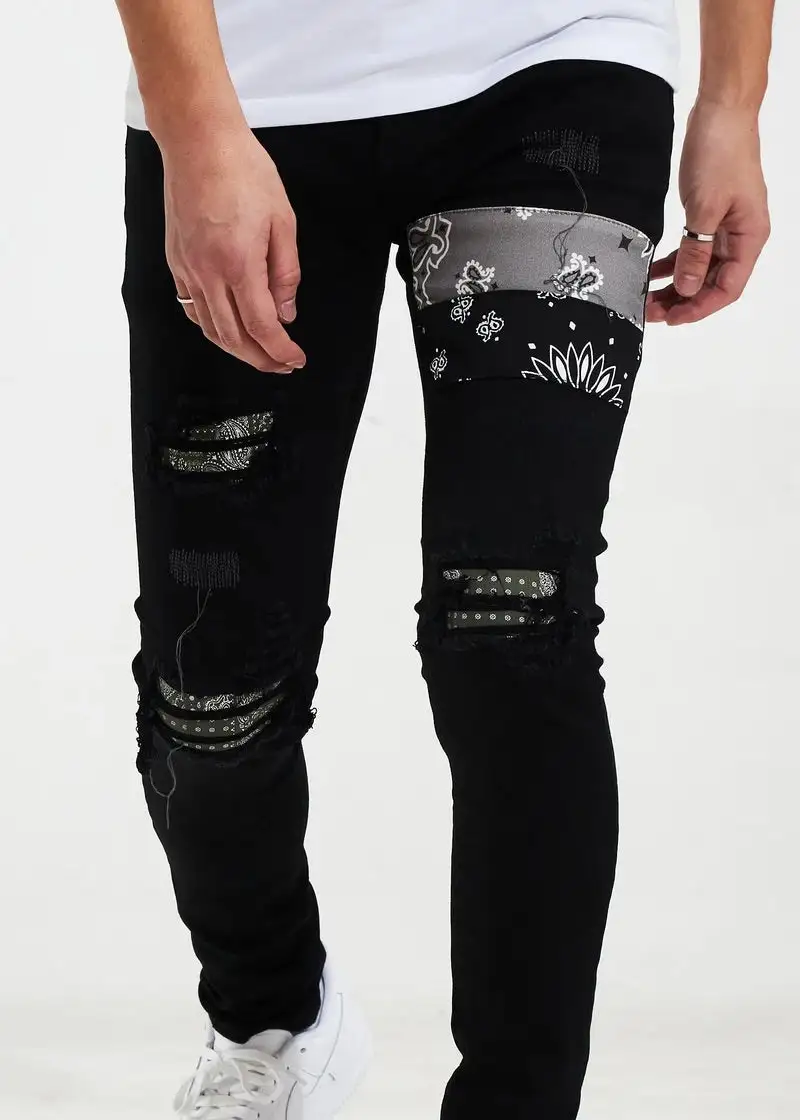Paisley Patchwork Skinny Jeans