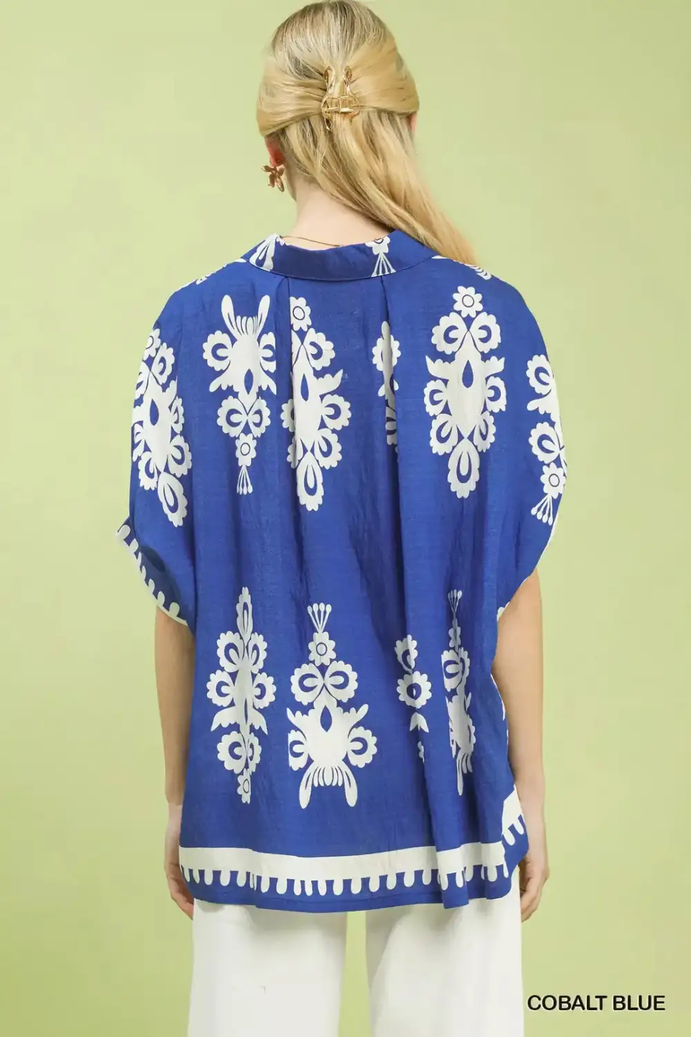 Abstract Print Button Down Short Sleeve Shirt