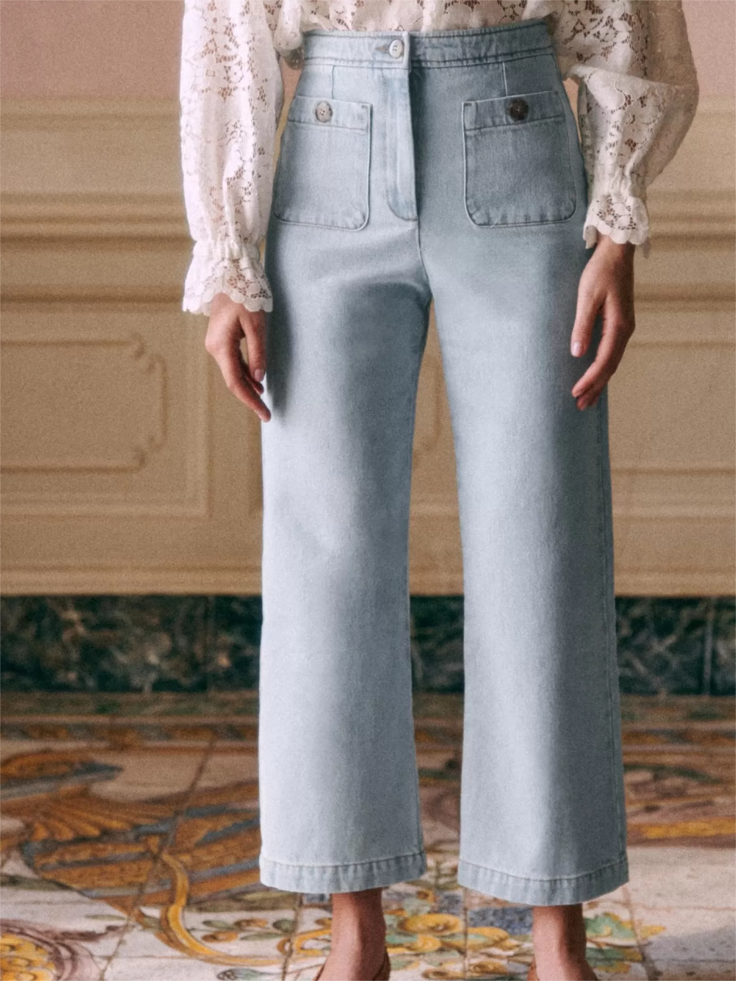 Polyester Denim Trousers