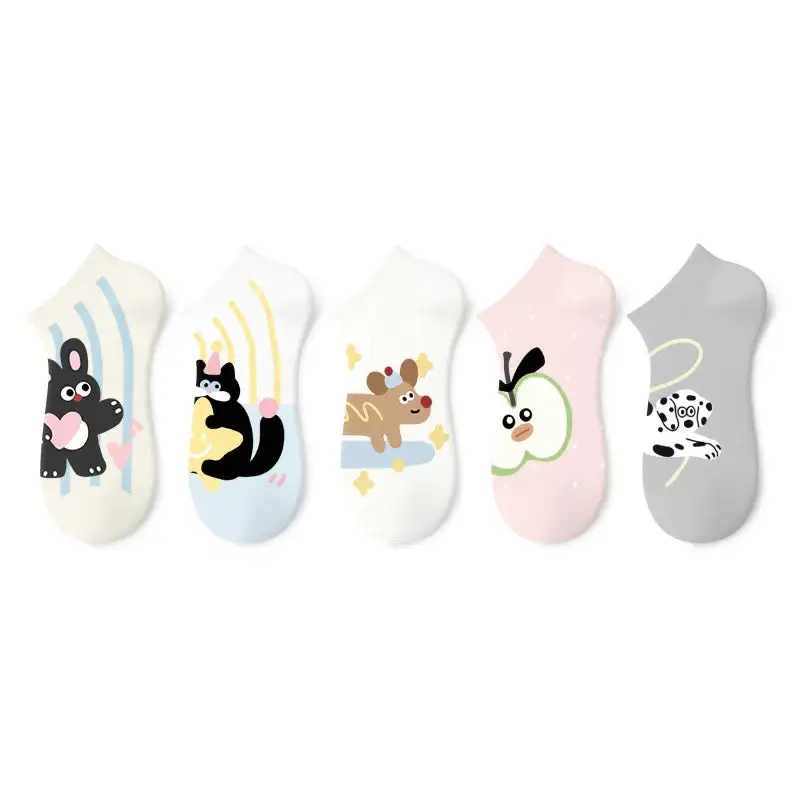 Quirky Animal Print Sneaker Socks