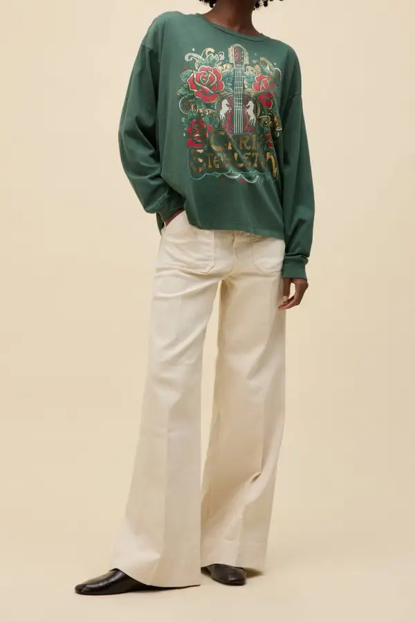Floral Graphic Long Sleeve Oversized Tee