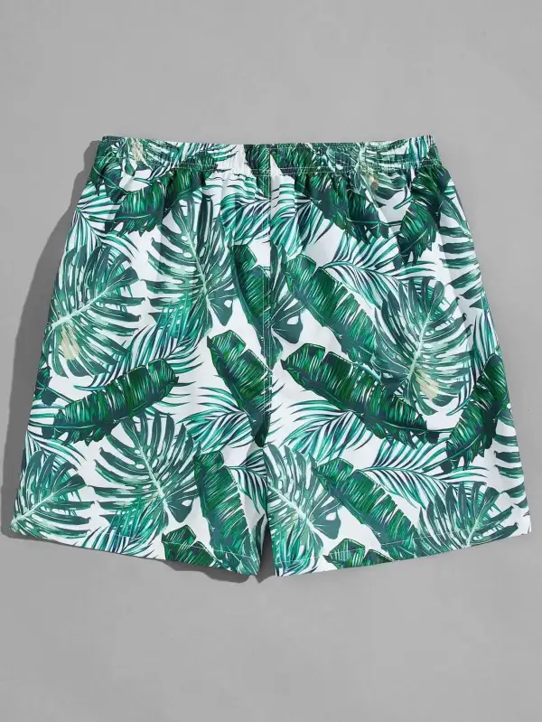 Men's Dual Tone Print Swim Trunks