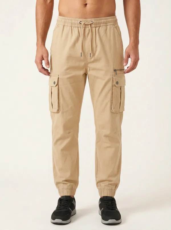 Outdoor Multi-Pocket Drawstring Men's Cargo Pants