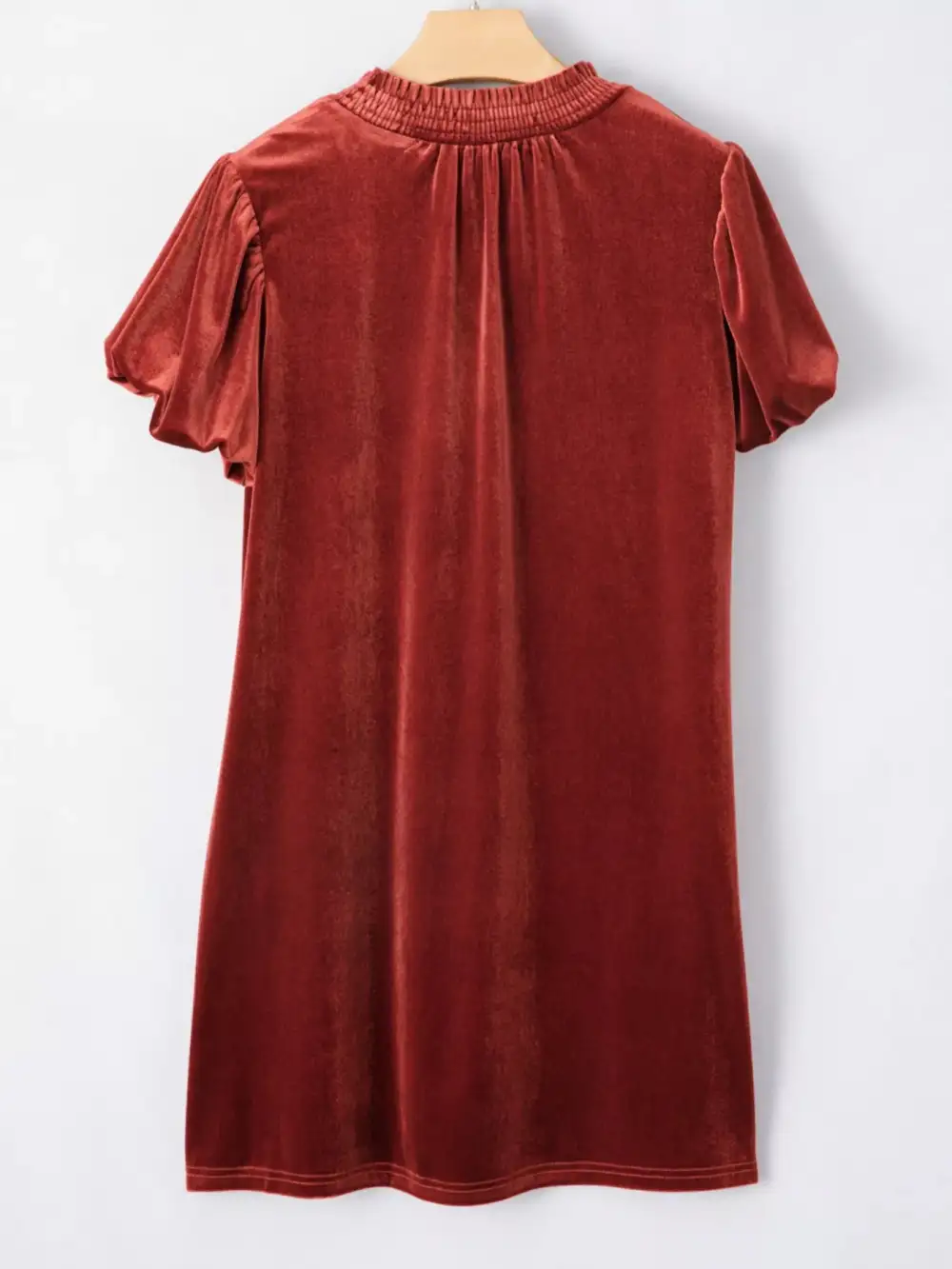 Velvet Puff Sleeve Dress Casual