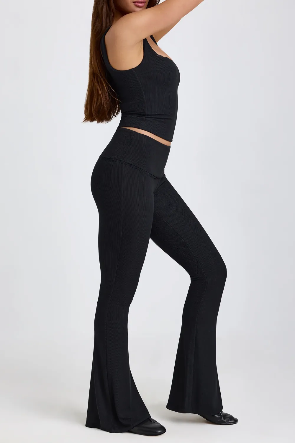 Comfortable Stretch Lace Trim Women's Trousers