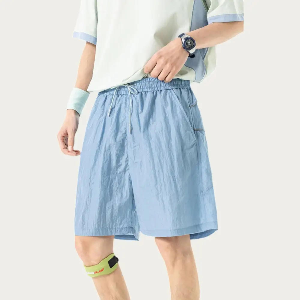 Drawstring Side-Pocket Lightweight Men's Athletic Shorts
