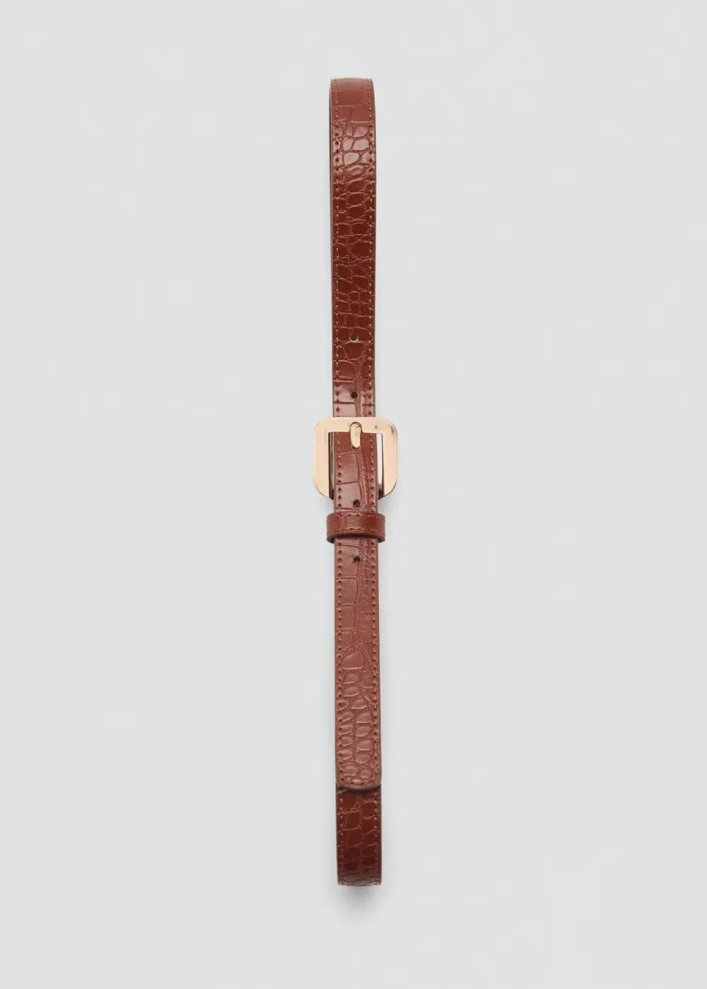Casual Style Croco Leather-Effect Belts