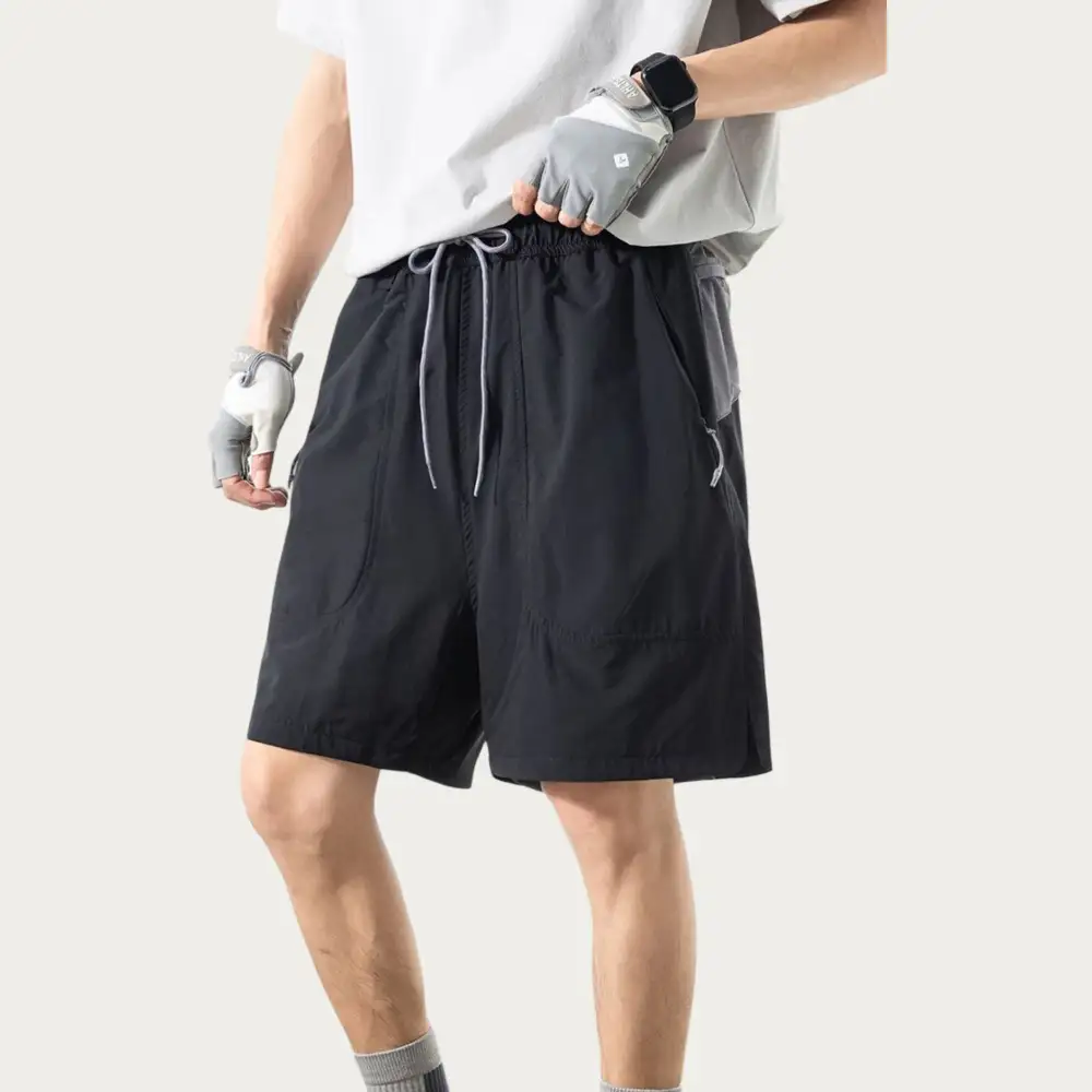 Relaxed Drawstring Side-Pocket Lightweight Men's Athletic Shorts