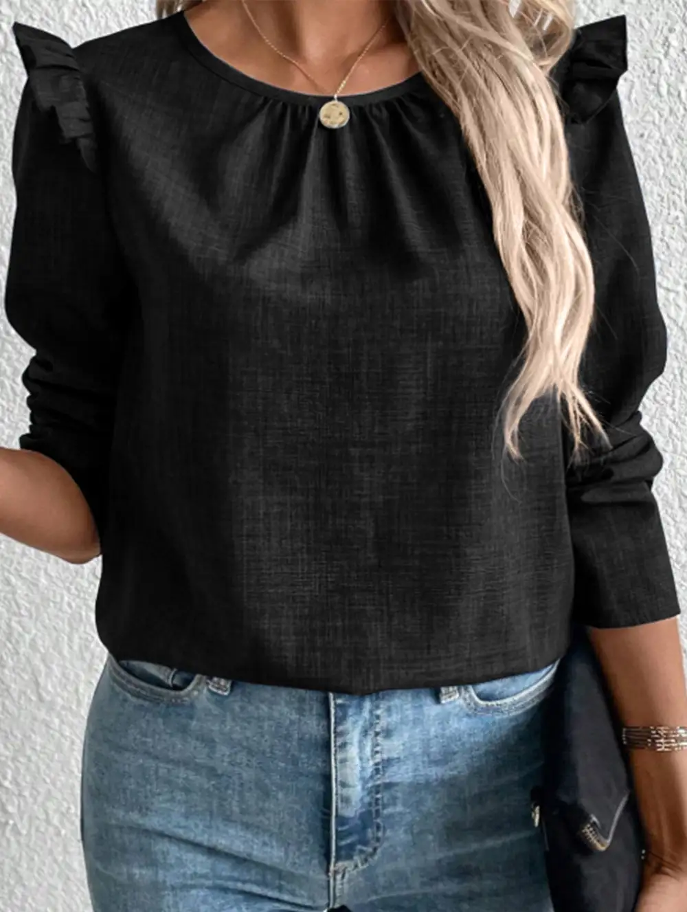Single-Breasted Tee Back Buttons