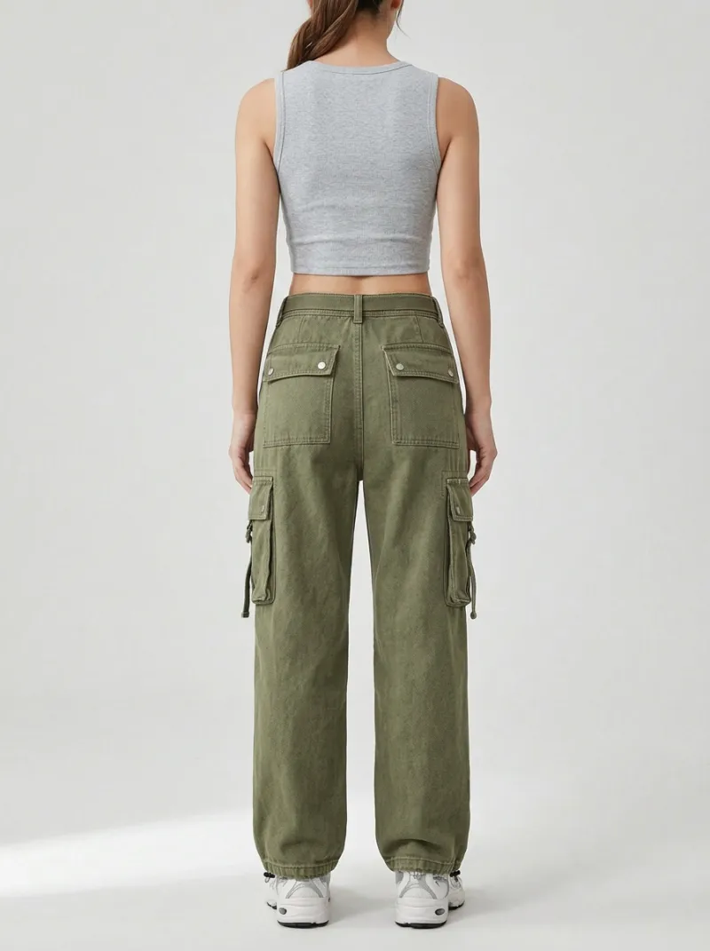 Functional Utility Style Multi Pocket Wardrobe Women's Multi Pocket Cargo Pants