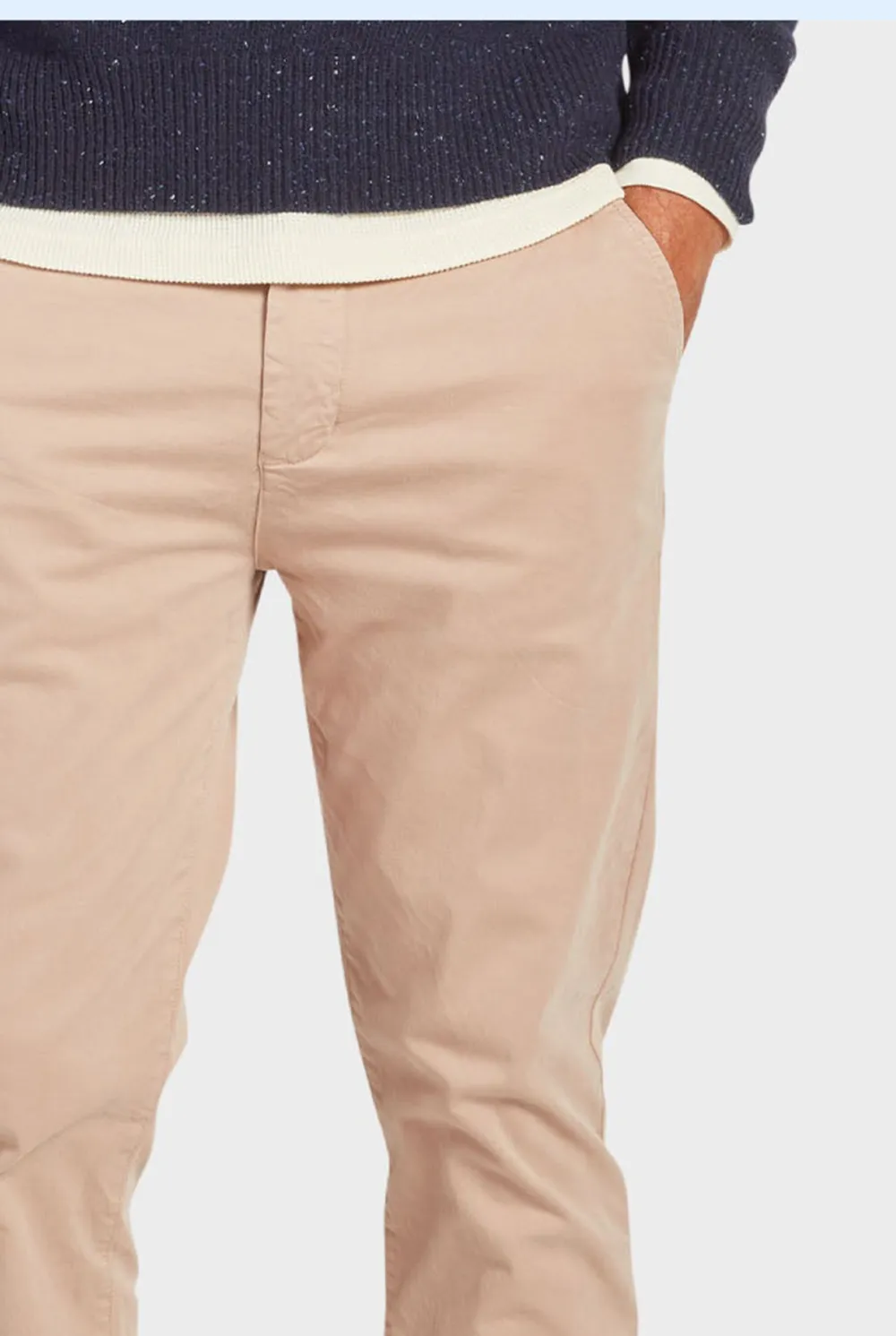 Solid Color Cotton Slim Fit Trousers