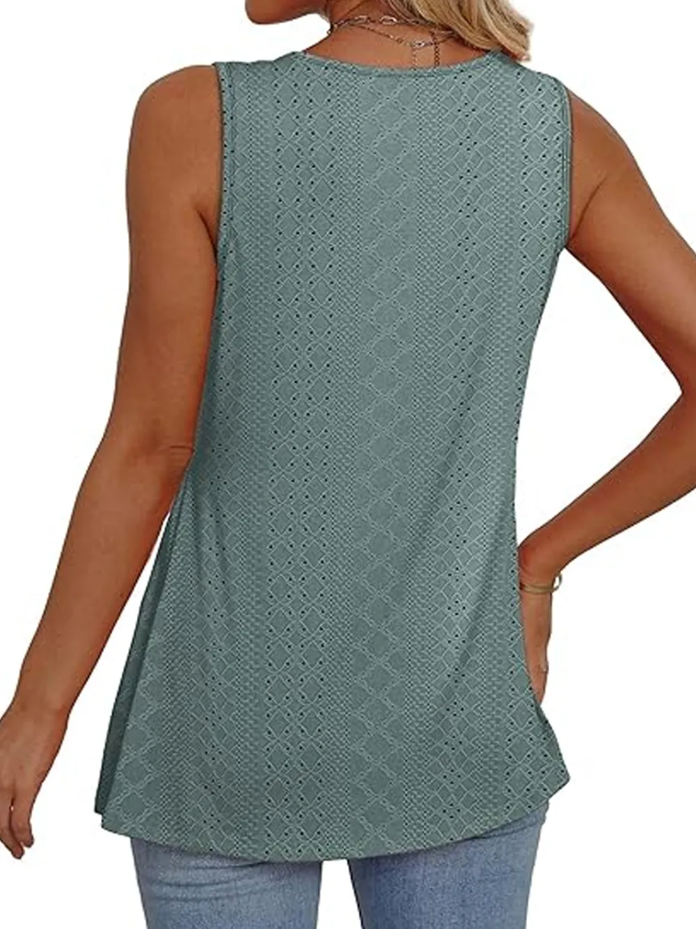 Womens Tank Tops 2025 Flowy Peplum Tops For Women Dressy Sleeveless V Neck Babydoll Tank Tops