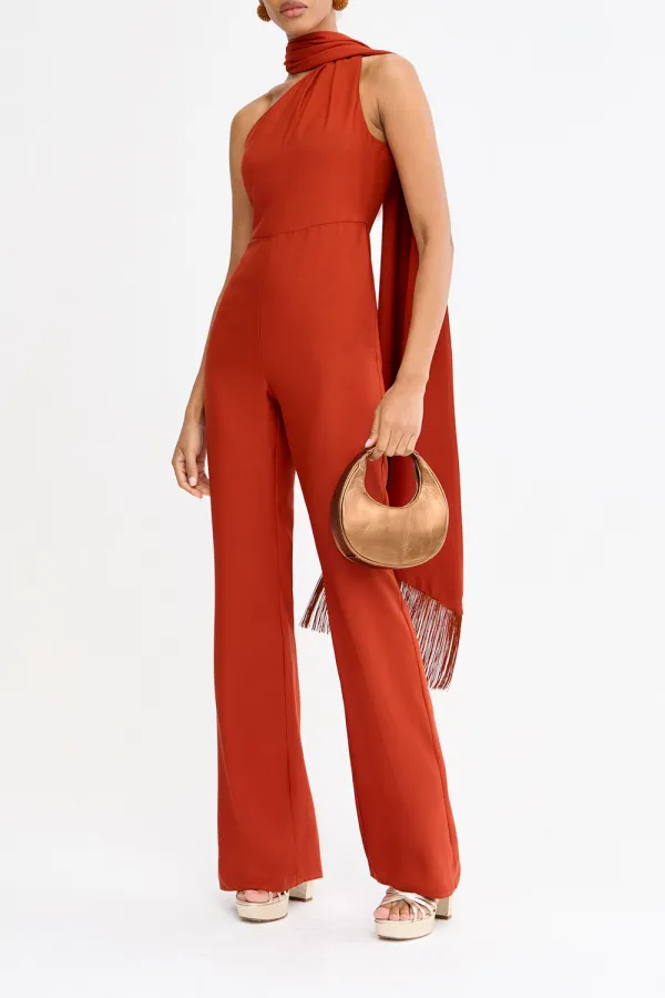 Women's Solid Color Halterneck Jumpsuit