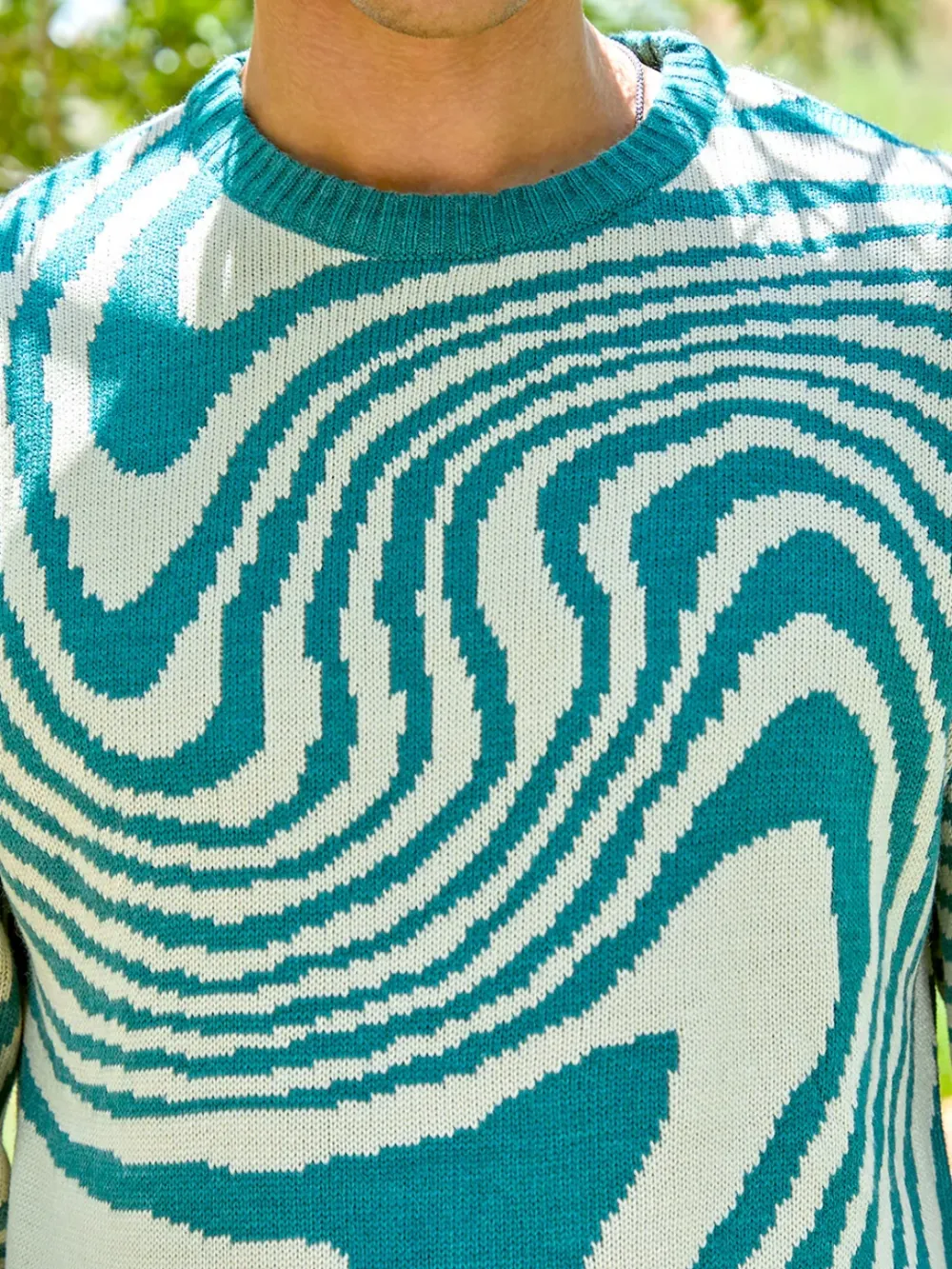 Abstract Design Crew Neck Sweater