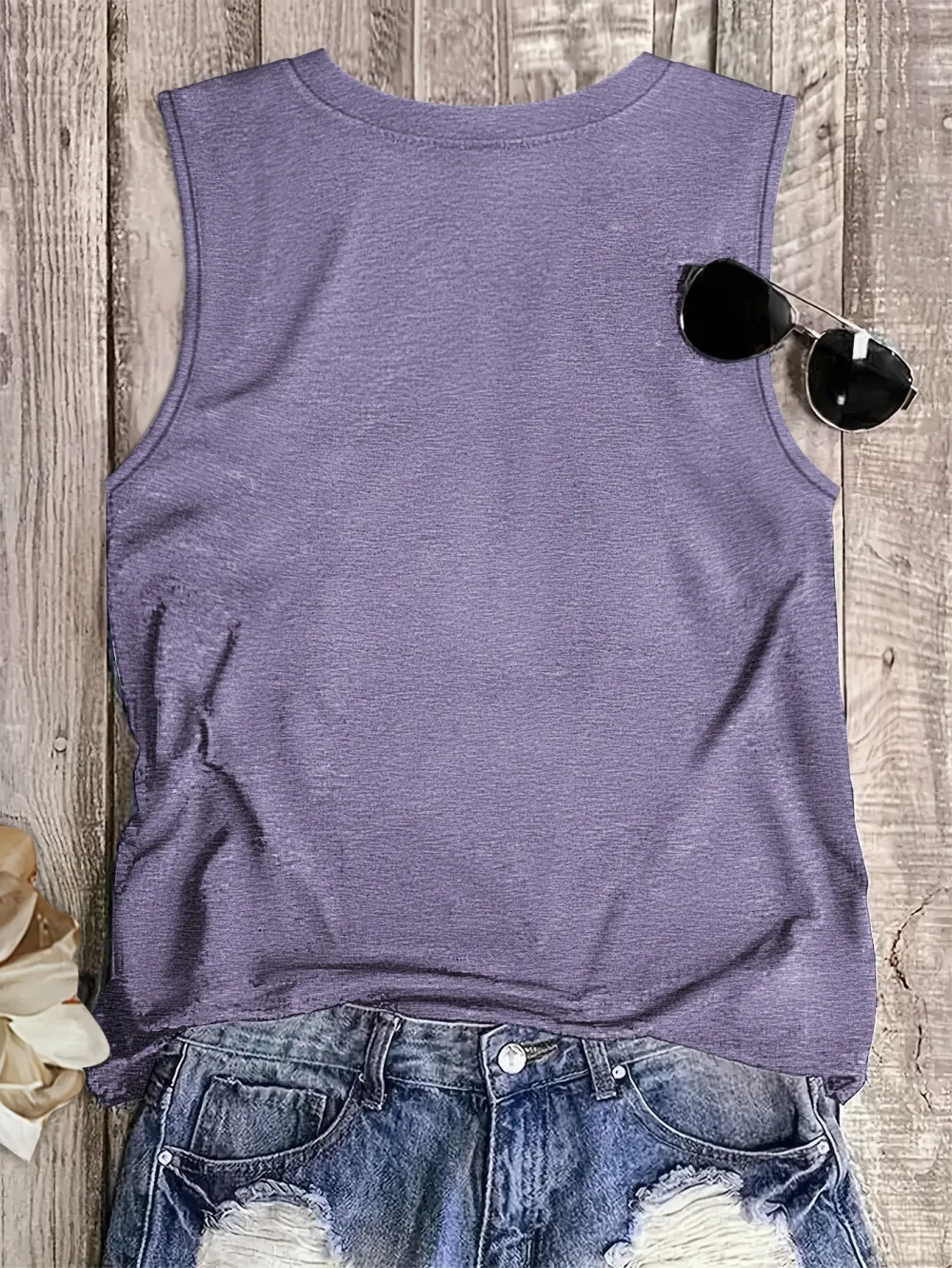 Retro Dandelion Just Breathe Print Tank Top