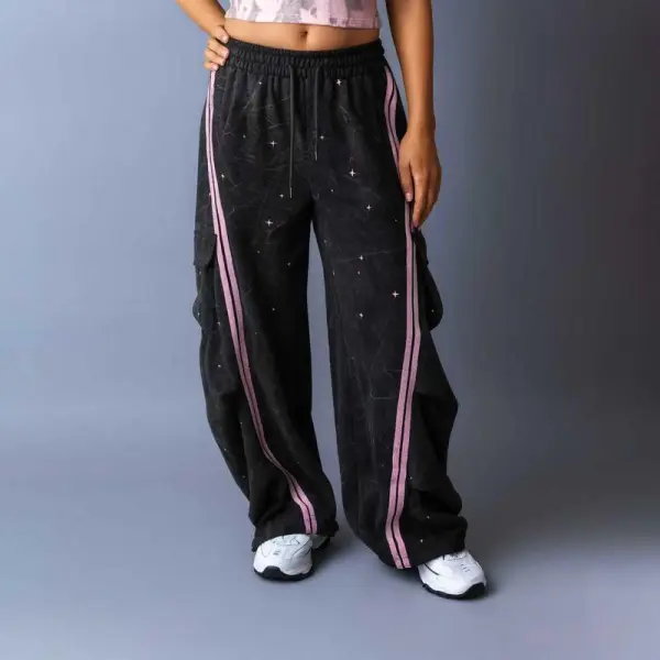 Women  Wide Leg Drawstring Joggers with Side Pockets