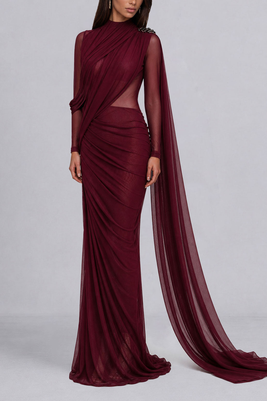 Classic Ruched Maxi Dress
