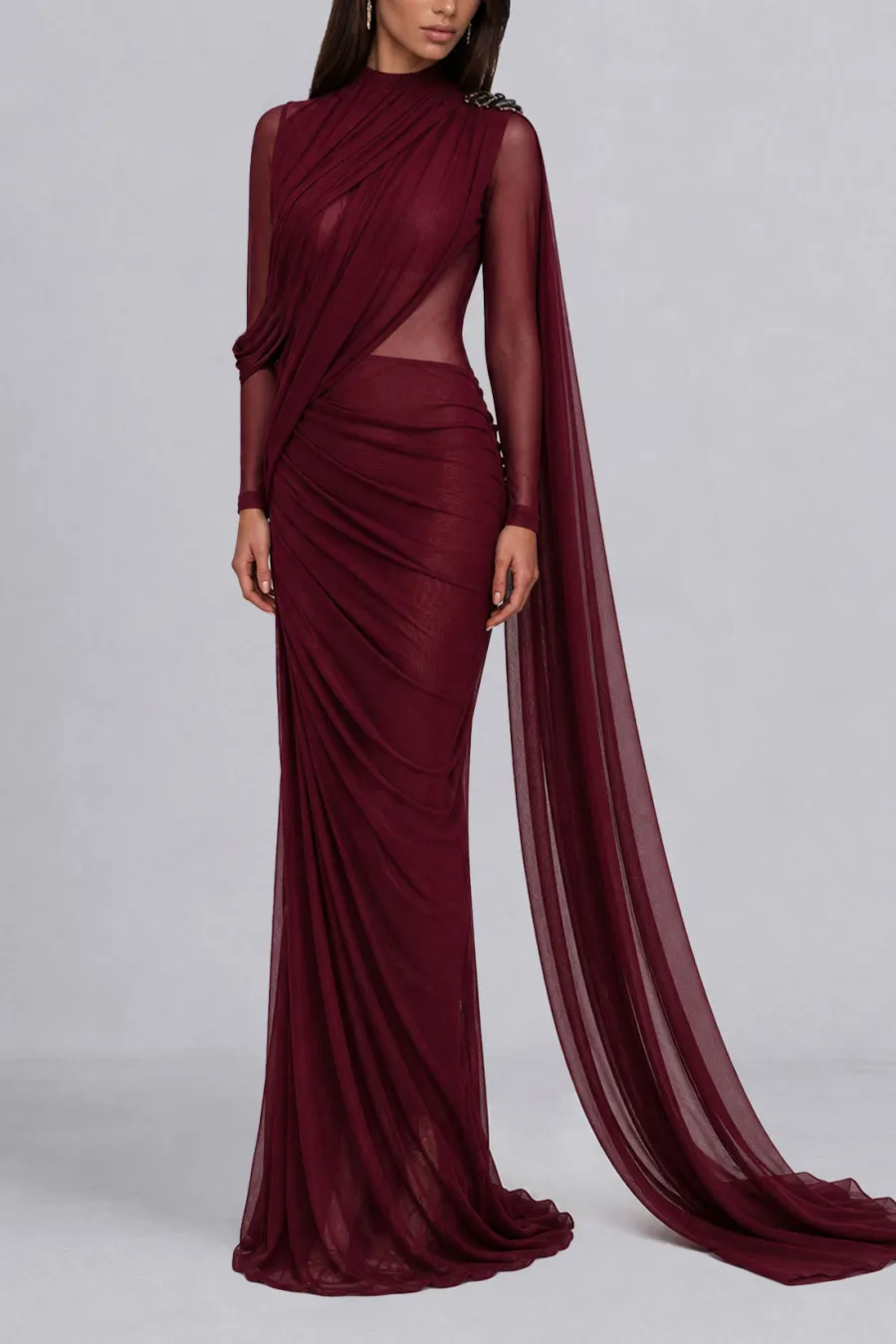 Classic Ruched Maxi Dress