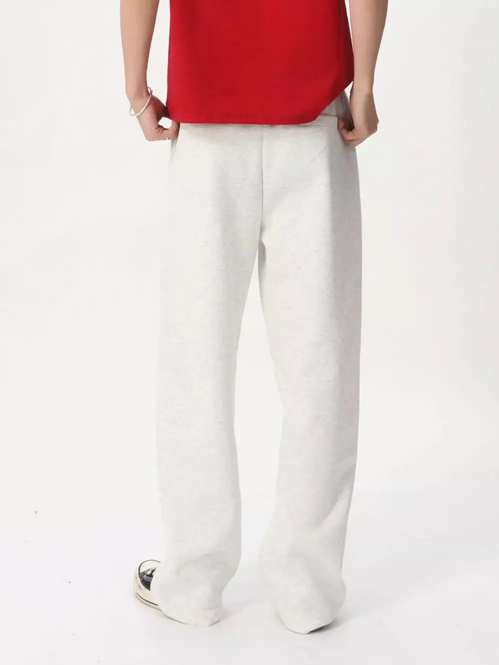 Textured Men's Wide Leg Drawstring Pants