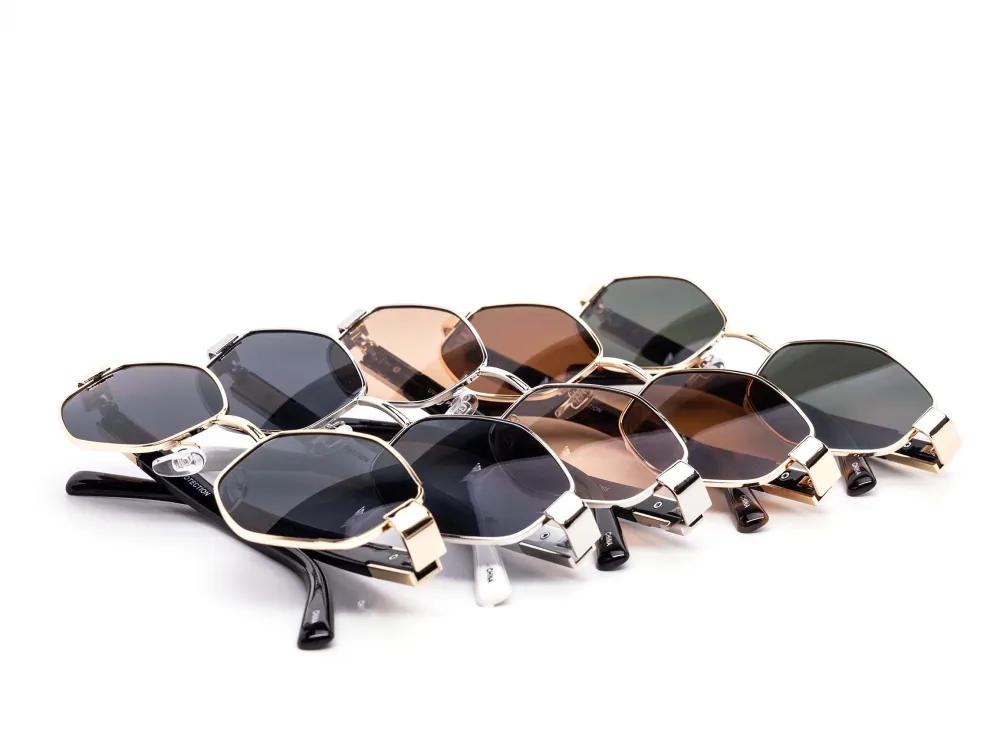 12-Pack Minimalist Metal Hexagon Sunglasses