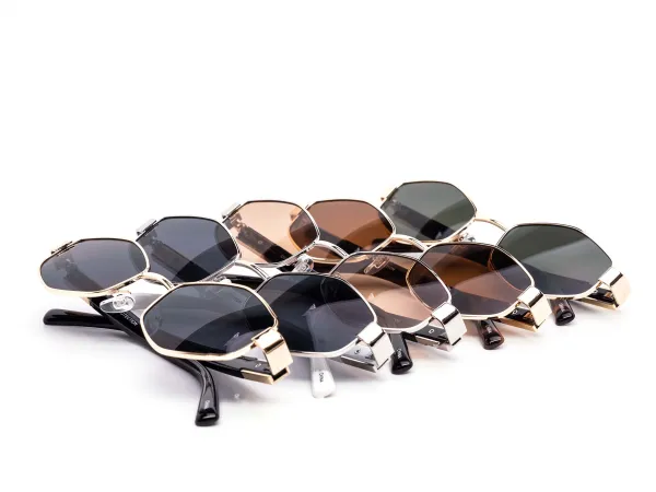 12-Pack Minimalist Metal Hexagon Sunglasses