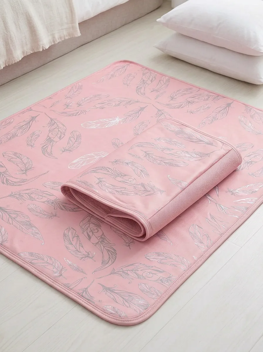 Portable Cooling Feather Pattern Pattern Cooling Mat