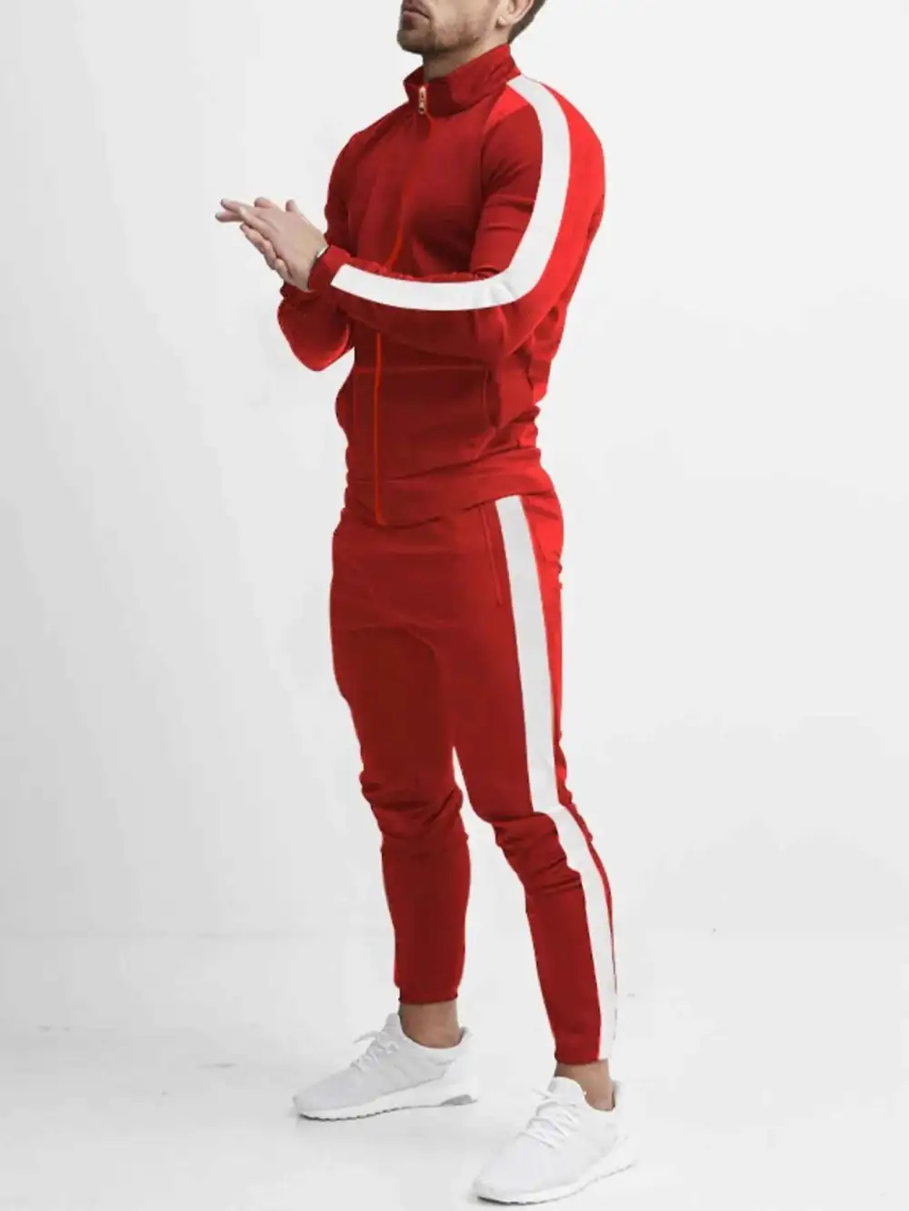 Side Stripes Zip Up Top and Pants Set