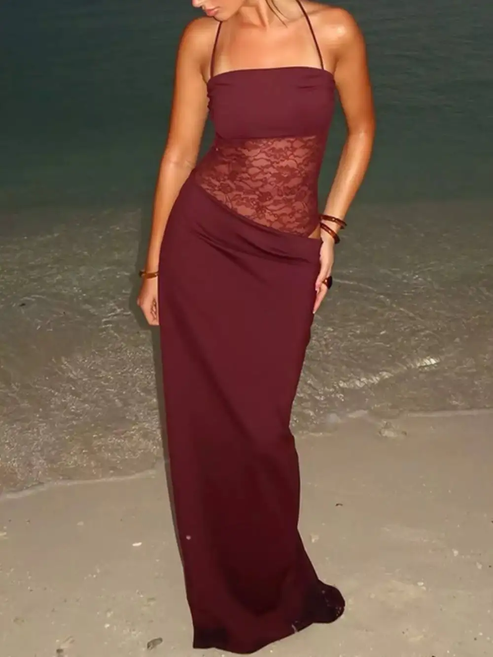 Clean Line Lace Maxi Dress