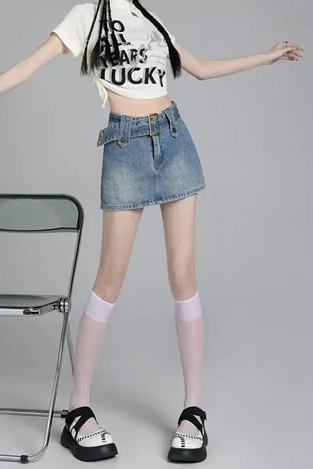 Denim Mini Retro Skirt