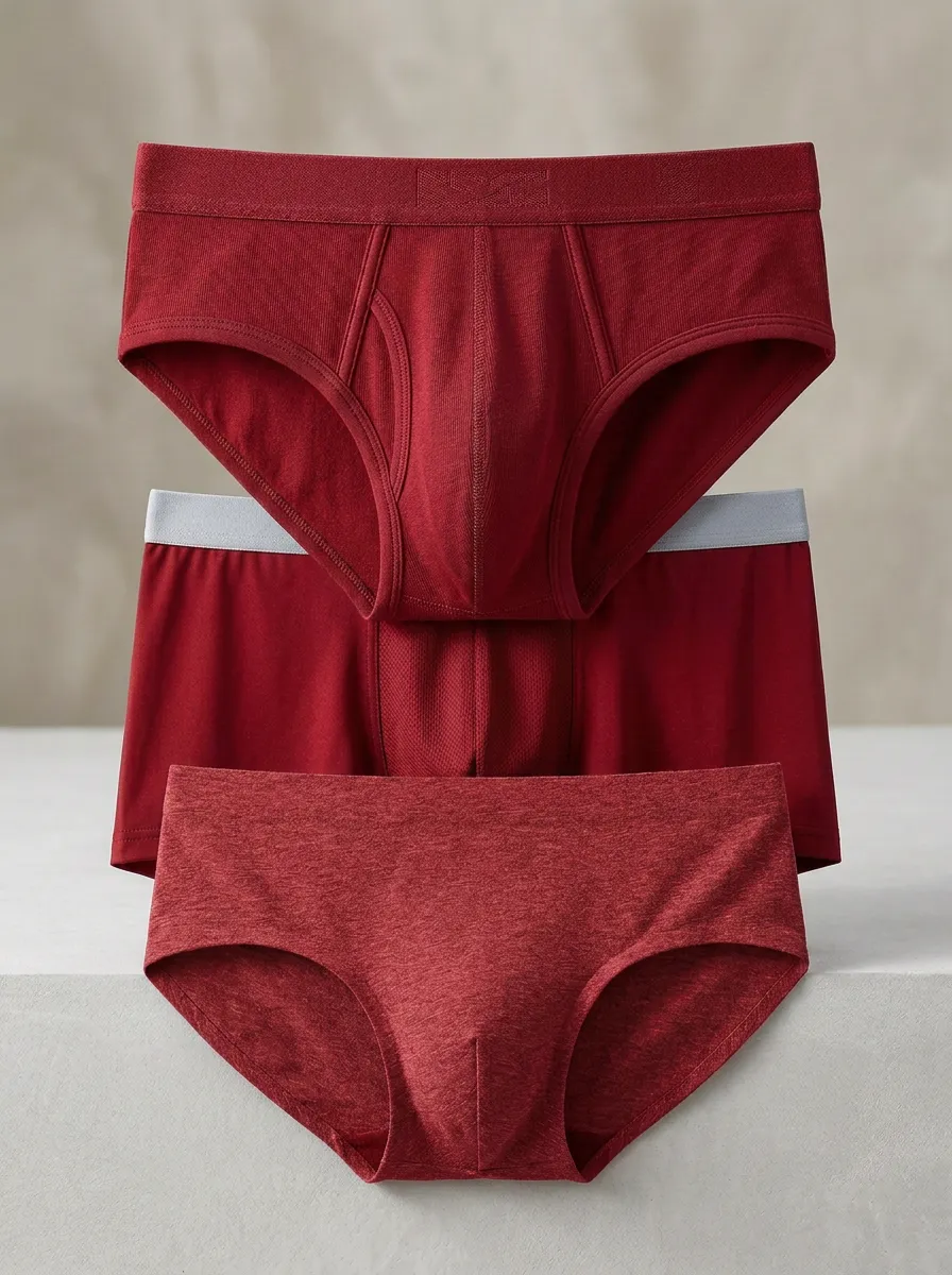 Men's Solid Color Minimalist Cotton Briefs