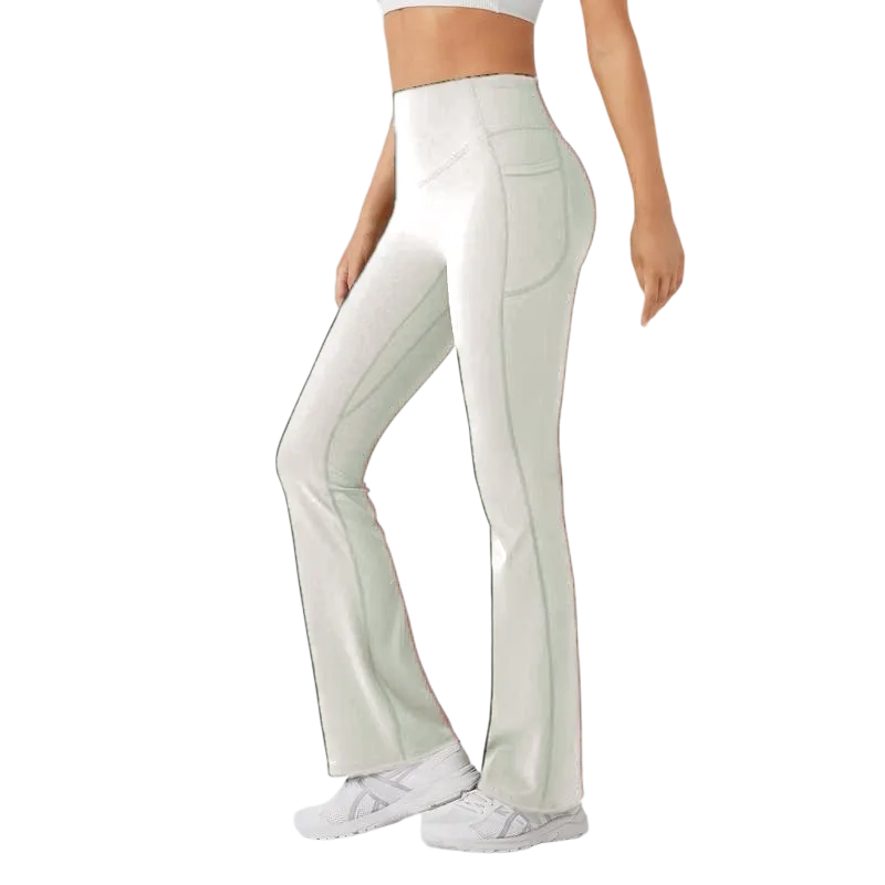 Women's UltraSculpt SoCinched High Waisted Scrunch Butt Lifting Tummy Control Pocket Shaping Yoga Bootcut Leggings