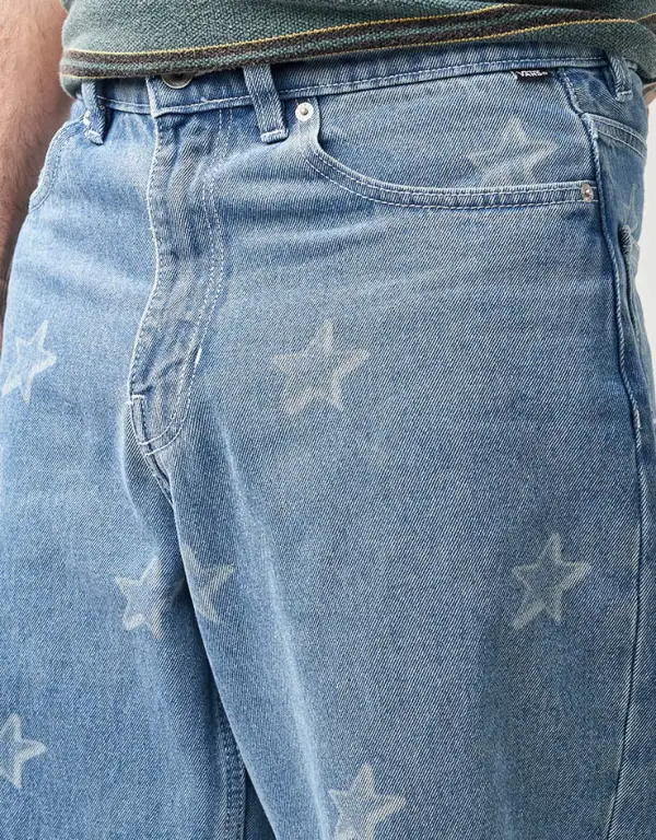 Classic Stone Washed Baggy Denim Jeans